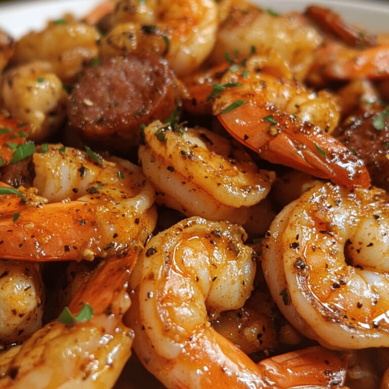 Brochetas de Camarones y Salchicha